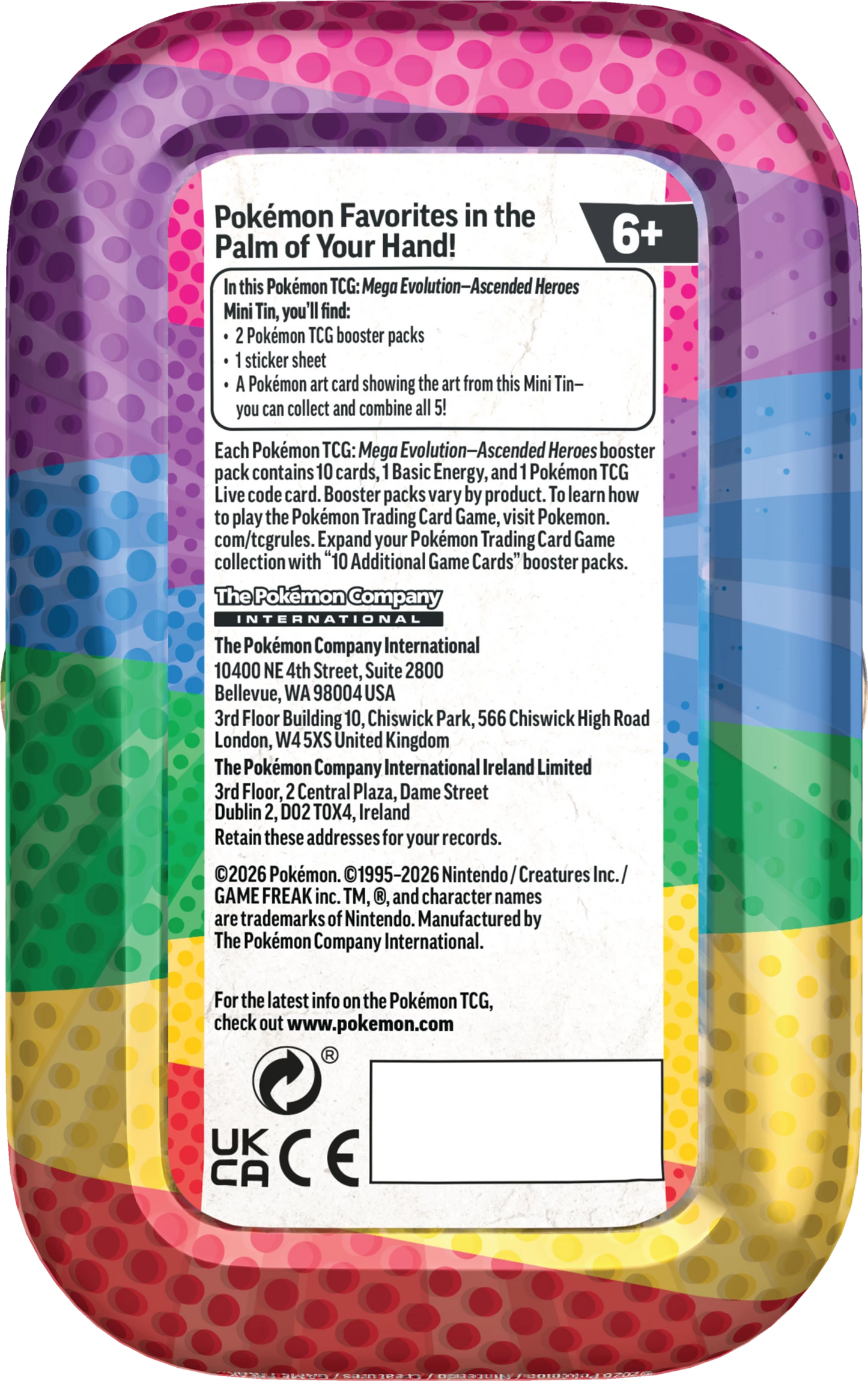 Pokémon Mega Evolution Ascended Heroes Mini Tin (M2.5)