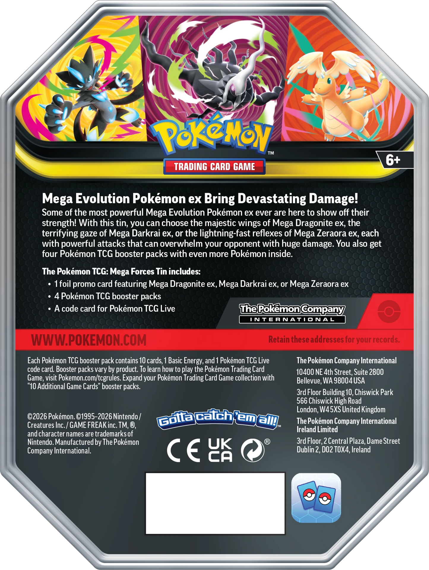 Pokémon Mega Forces ex Tin