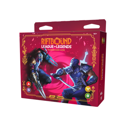 Riftbound League of Legends Vendetta Champion Deck Showdown: Zed vs Shen Display