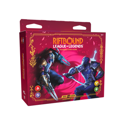 Riftbound League of Legends Vendetta Champion Deck Showdown: Zed vs Shen Display