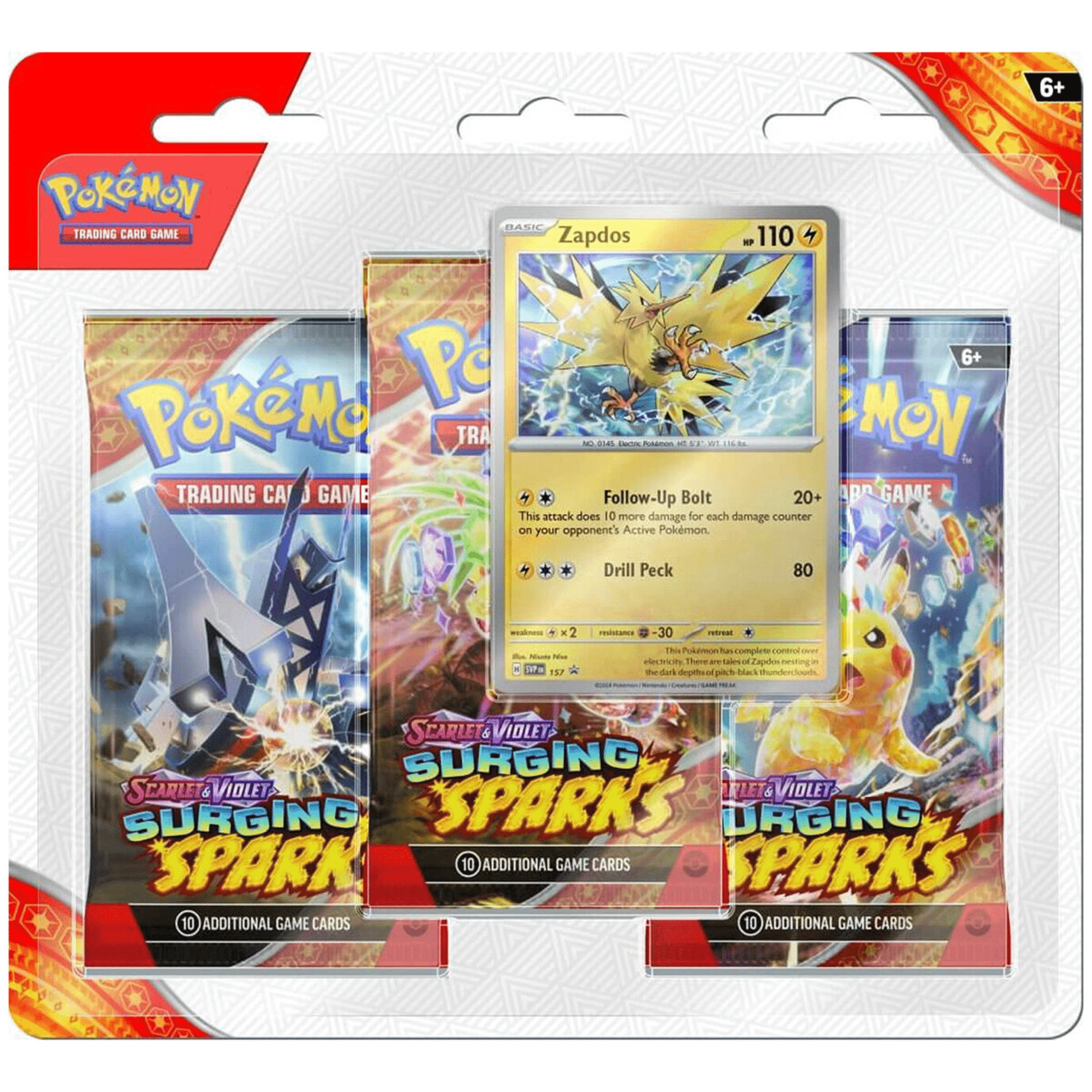 Detsuki - Pokémon Surging Sparks Three Pack Blister (SV08)